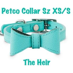NWT Petco Youly Brand Teal Unisex The Heir Dog Buckle Collar Sz XS/S Bowtie